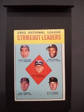 1963 Topps 1962 NL Strikeout Leaders #9 Koufax Gibson Drysdale Farrell O’Dell  picture