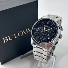 New Bulova Wilton 96B288 Men's Stainless Steel Chronograph Quartz Watch 46mm picture