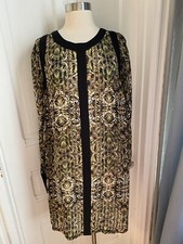 BCBG MAXAZRIA BLACK ACCENTS WITH MULTICOLOR DESIGNS-SIZEL-BEAUTIFUL-NWOT-SALE picture