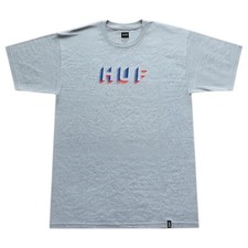 Men's HUF Worldwide LOGO S/S Streetwear Gray Premium Y2K T-Shirt Tee Large picture