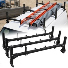 3 bar Ladder Cargo Roof Racks Steel 500Ib Black Fit For 92-15 Ford Econoline Van picture