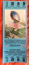 2002 SUPER BOWL XXXVI-FULL-UNUSED-AUTHENTIC TICKETS -WITH RUBBER BAND MARK- RARE picture