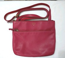 Vintage FOSSIL BORDO LEATHER CROSS BODY BAG  picture