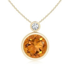 ANGARA 3.31 Ct Natural Citrine Pendant With Diamond for Women in 14K Gold (AAA) picture