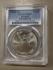 1994 Mo Mexico Libertad 1 oz. Silver - PCGS MS67 Key Date Low Mintage picture