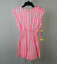 Vintage NOS 90s Girl's Sunwear by Carrots Romper 14, Hot Pink Stripe #A234 picture