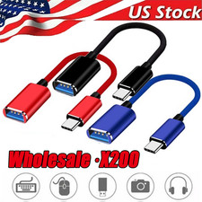 USB-C Type C Male to USB 3.0 Type A Female OTG Adapter Converter Cable Cord lot picture