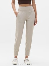 Athleta Venice Jogger Pants Medium Beige High Rise Stretch Travel Gorpcore Nwt picture