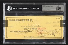 Bill & Arthur Wirtz Signed 1962 Chicago Blackhawks Check Beckett BGS NHL picture
