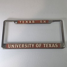 Vintage Texas Ex University Of Texas Longhorns Metal License Plate Frame picture