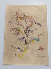 Paul Cezanne Drawing on paper (Handmade) signed and stamped mixed media. picture