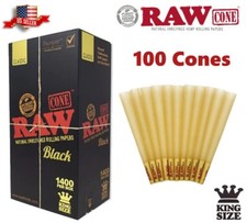 Authentic RAW Black King Size Pre-Rolled Cones 100 Pack & Fast Shipping US picture