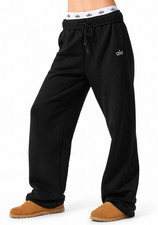 Alo Accolade Black Straight Leg Sweatpants Women’s Size Large picture