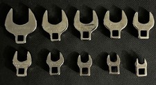 Vintage Craftsman -V- USA 10-Piece SAE Crow Foot Wrench Set-Mint Chrome Luster picture