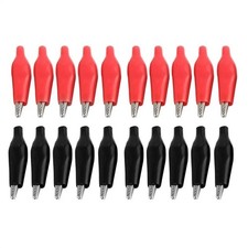 20pcs Black Red Soft Plastic Coated Testing Probe Aligator Clips Crocodile P2001 picture