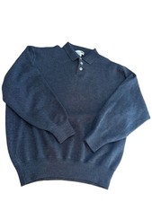 I Levrieri Mens 100% Merino Wool Size XXL Long Sleeve Polo Sweater Made Italy picture