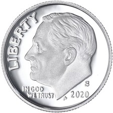 2020 S Roosevelt Dime Gem DCam Proof 99.9% Silver picture
