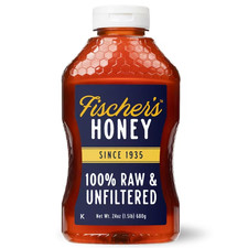 Fischers Honey, 24oz Raw and Unfiltered, Premium, Pure, Squeeze Bottle NEW picture