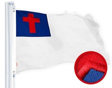 Christian Flag 3x5 Ft Religious Embroidered Spun Polyester, Grommets, Heavy Duty picture