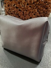 Bareminerals 9 pc silver fax leather make up bag  gift set new Swag picture