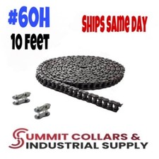 #60H Heavy Duty Roller Chain x 10 feet + 2 Connecting Links + Same Day Shipping picture