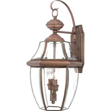 Newbury - 2 Light Large Wall Lantern - 20 Inches high-Aged Copper Finish Outdoor picture