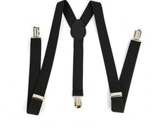 Mens Womens Y Back Braces Adjustable Trouser Suspenders Elastic Metal Clips picture