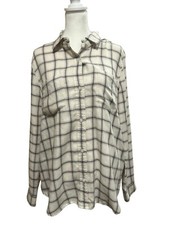 Madewell Size Large Black Red Flannel Button Down Shirt SO SOFT picture