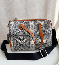 L.A.M.B. by Gwen Stefani White Blue Graphic Print Satchel Bag picture