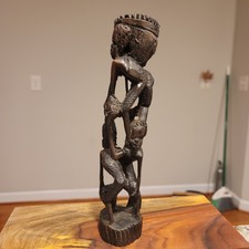 Antique Hand Carved Ebonized Wood Makonde Ujamma Life Sculpture from Tanzan 11