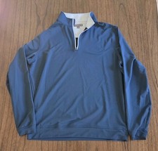 Peter Millar Crown Sport 1/4 Zip Medium Blue Golf Performance Pullover picture