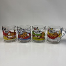 Vintage 1978 McDonald’s Garfield Odie Glass Mugs Set of 4 Jim Davis picture