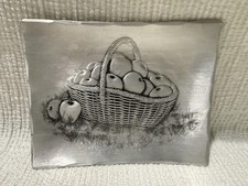Vtg.Wendell August Forge”CARLISLE-5 YRS.OF SVC.”-Hmrd. Alum. Apples-Trinket Dish picture