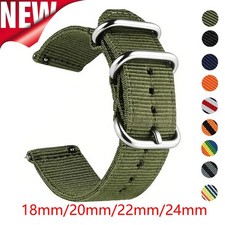 18mm 20mm 22mm 24mm Military Canvas Nylon Wrist Watch Band Strap Bracelet Sport picture