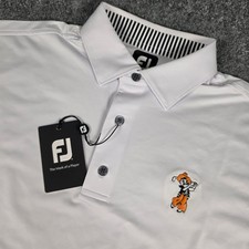 Oklahoma Cowboys Pistol Pete FootJoy Golf Polo Shirt Men M ProDry White NWT picture