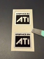 2 x Graphics by  ATI Sticker Label Decal  14.5mm x 13mm, Small Size picture