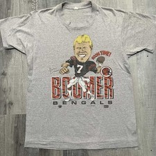 NFL × Vintage Boomer Esiason 1980s Bengals Grey Caricature shirt VK15144 picture