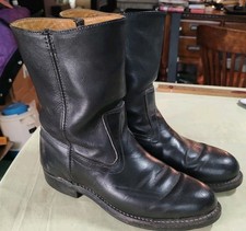 Vulcan Oil Resistant Neo-Comp Boots Mens 7.5 Cowboy Motorcycle Black Leather picture