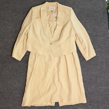NWT Bloomingdale's 100% Silk Dress Suit Blazer Set Ivory Pearl Plus Size 18W picture