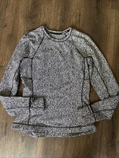 Lululemon It’s Rulu Run Long Sleeve Shirt Women’s 8 Black/white Geo Athleisure picture