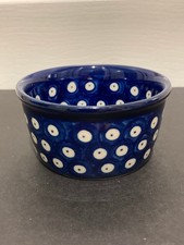 Boleslawiec Polish Pottery Bowl Blue & White Dots Ceramika Artystyczna 2