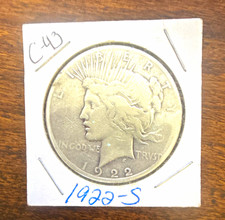 1922-S Peace Silver Dollar $1 San Francisco S Mint Mark 0.900 Silver KM#150 picture