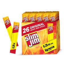 Slim Jim Smoked Meat Sticks, Original Flavor, 6g Protein Per Serving, Snack Size picture