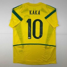 Autographed/Signed Ricardo Kaka Brazil Yellow Soccer Jersey Beckett BAS COA picture
