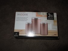 New Gourmet Edge Stainless Steel 3pc Canister Set w/Lids Stainless steel and tin picture