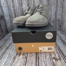 UGG Men's Neumel Suede Fur Lined Ankle Chukka Boots 3236 Charcoal Gray Size 10 picture
