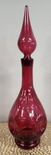 Vintage Diana Handcraft Genie Bottle Decanter Controlled Bubble Dimpled 1950s  picture