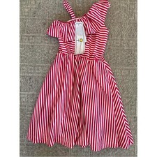 NWT Florence Eiseman fuschia and white striped dress size 8 picture