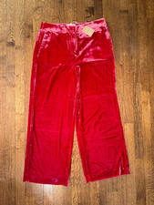 NWT Boden Selwood Poinsettia Red Velvet Trousers picture