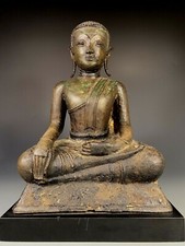 Fine Thailand Thai Māravijaya Bronze Buddha Kingdom of Chiang Saen Circa 15th c. picture